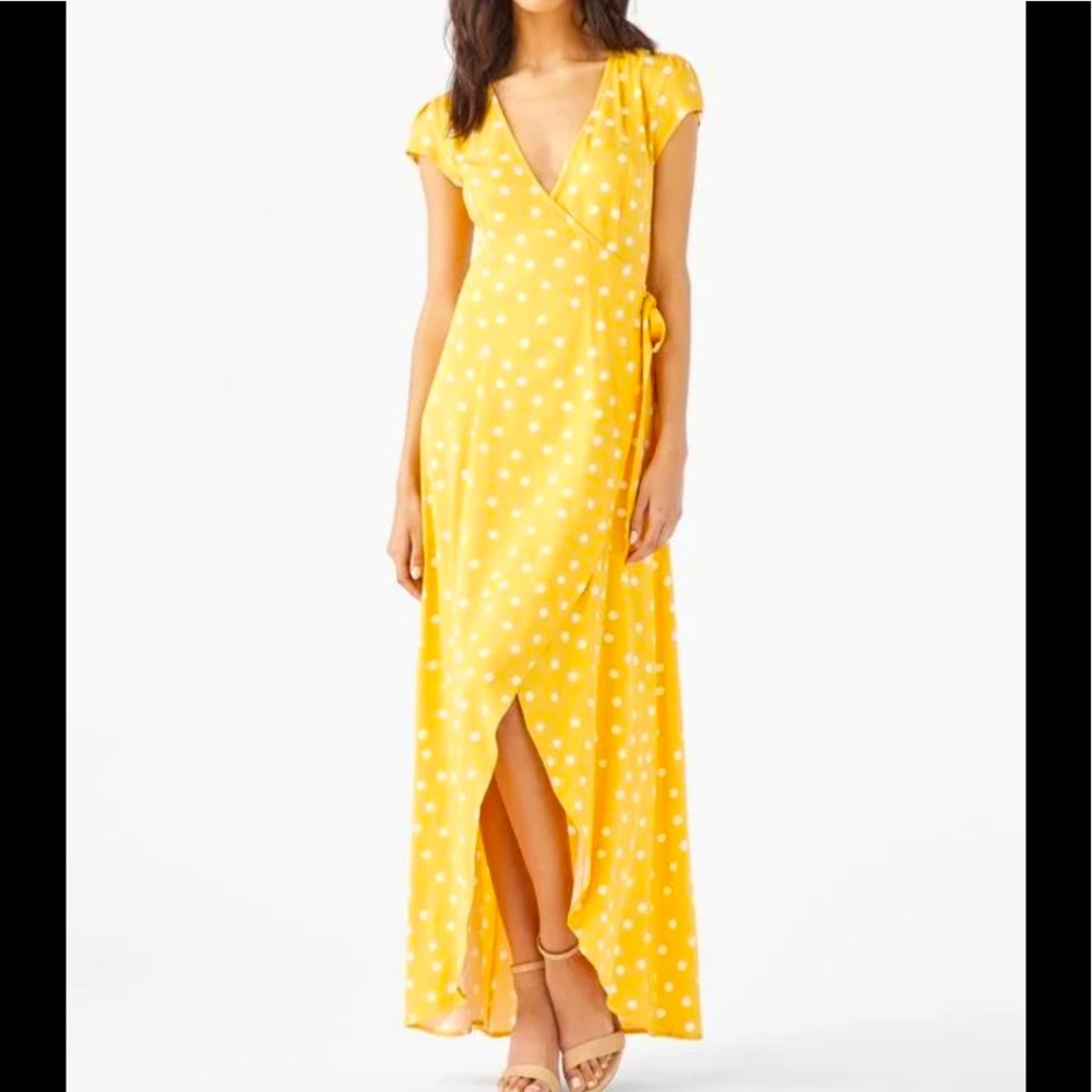 JustFab Polka Dot High/Low Wrap Dress 👗